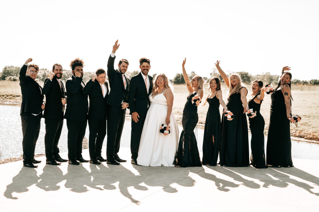 Hyped Wedding Party at Fox Hollow Wedding Venue in Boonville, Mo | Elicia Wilson Photography