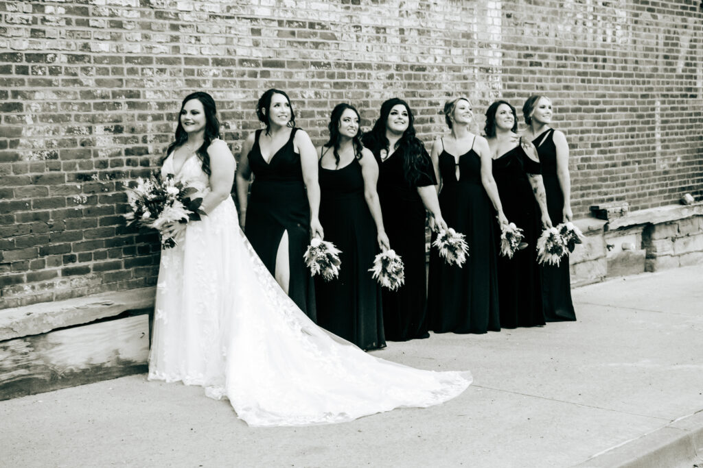 Bridesmaids on Brick | Elicia Wilson Photography