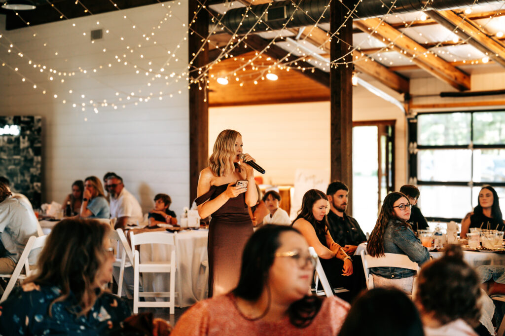 Heartfelt speeches during Ethan and Taylor's reception at Briarwood Hills