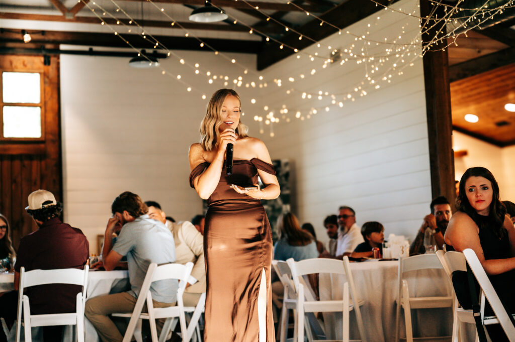 Heartfelt speeches during Ethan and Taylor's reception at Briarwood Hills