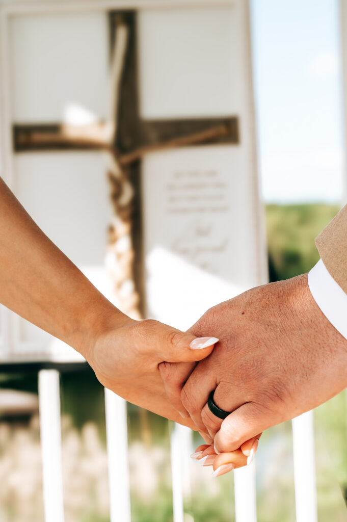 Bride and groom sharing a joyful portrait at Briarwood Hills Wedding and Event Venue in Iberia Missouri