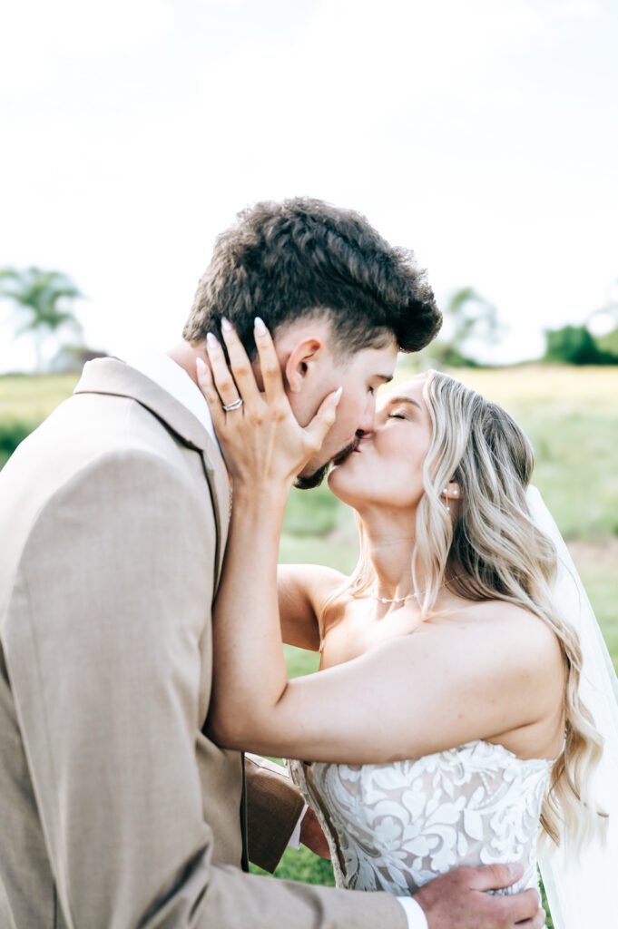 Romantic portrait of the newlyweds at Briarwood Hills captured by a Briarwood Hills Wedding Photographer