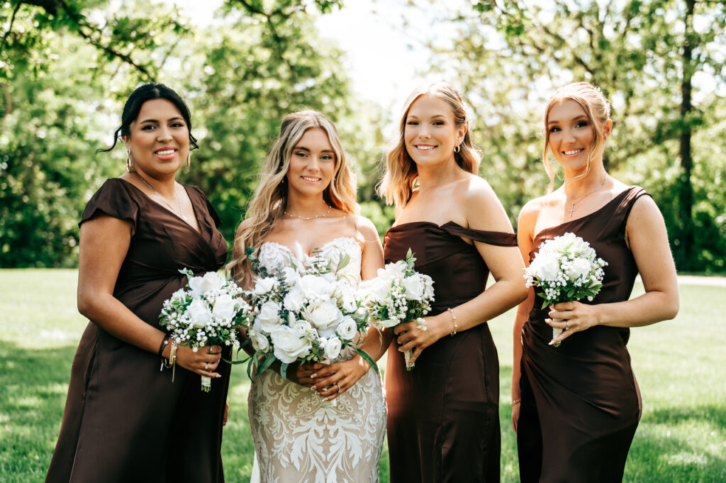 Bronze Bridesmaid Dresses for a Spring Wedding