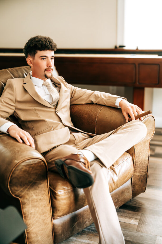 Groom portrait at Briarwood Hills Wedding and Event Venue in Iberia Missouri