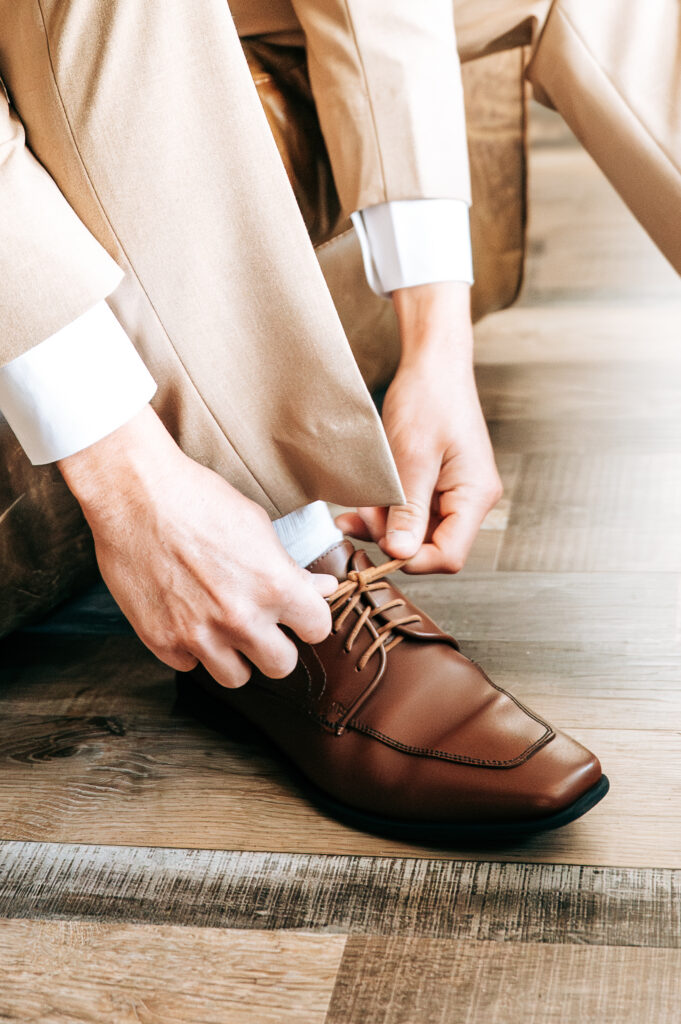 Classic groom portrait captured by a Briarwood Hills Wedding Photographer