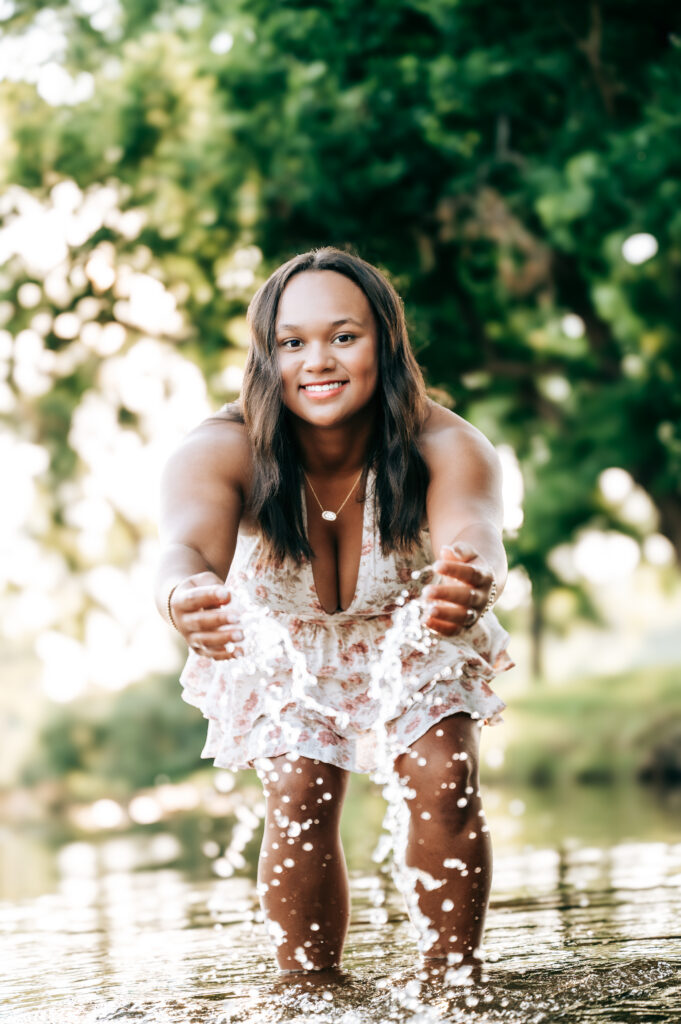 Missouri senior portrait inspiration with warm golden hour light